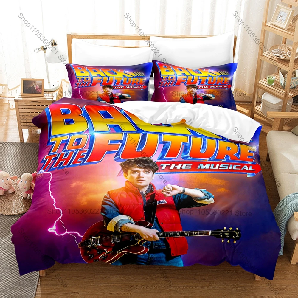 

Personality 3D Print Back to the Future Bedding Set New Soft Duvet Cover Pillowcase Bed Set for Movie Lovers All Season Bedroom
