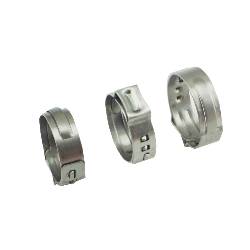 5pcs 304 Stainless Steel 6.5mm-21.0mm Single Ear Hose Clamps SS304 Mini Clips One Ear Stepless Pipe Clamp