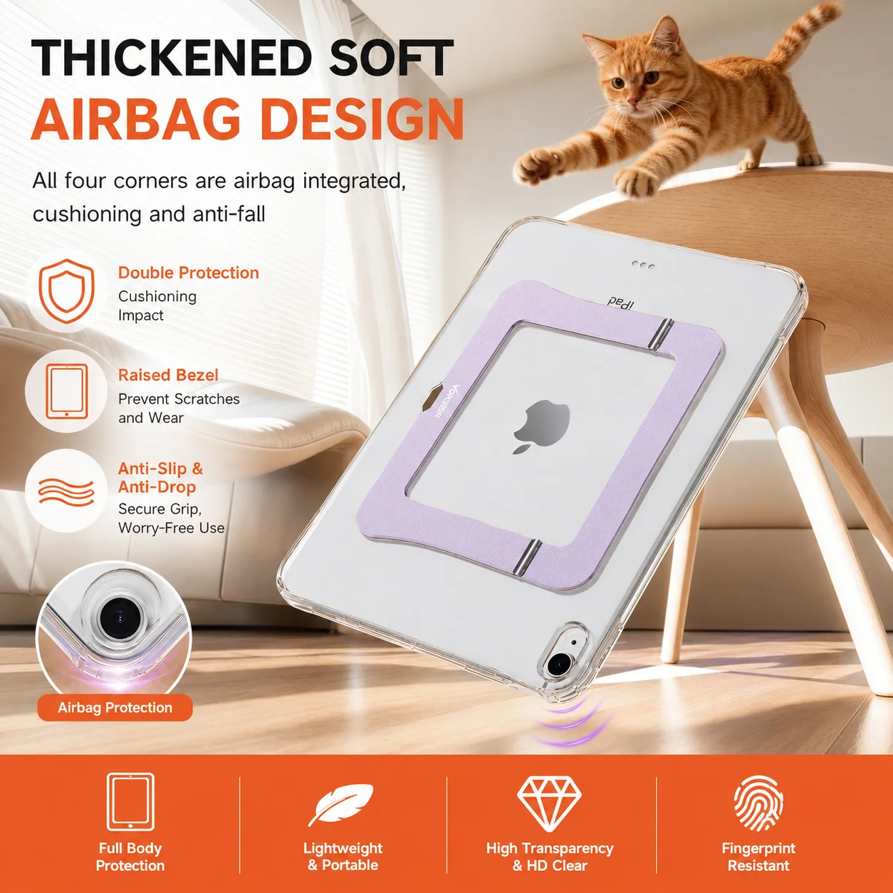 Suitable For IPad 10/11, Air 4/5/6/7, Pro 11/13', mini 6/7 - Shockproof Case, Multi-Angle Stand, Thin, Light And Portable