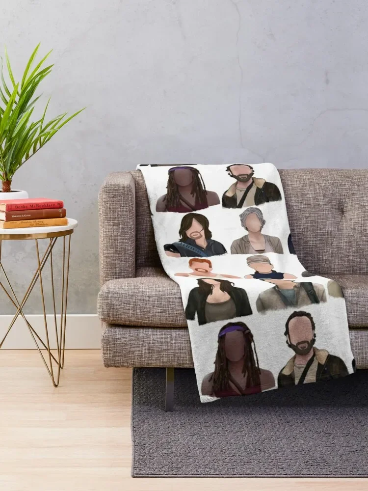 Zombie Cast Throw Blanket Decorative Sofas Hair Blankets