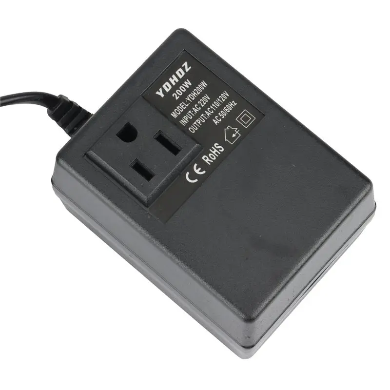 2 PCS 200W Voltage Converter Transformer 220V To 110V Step Down Travel Voltage Transformer Converter US Plug