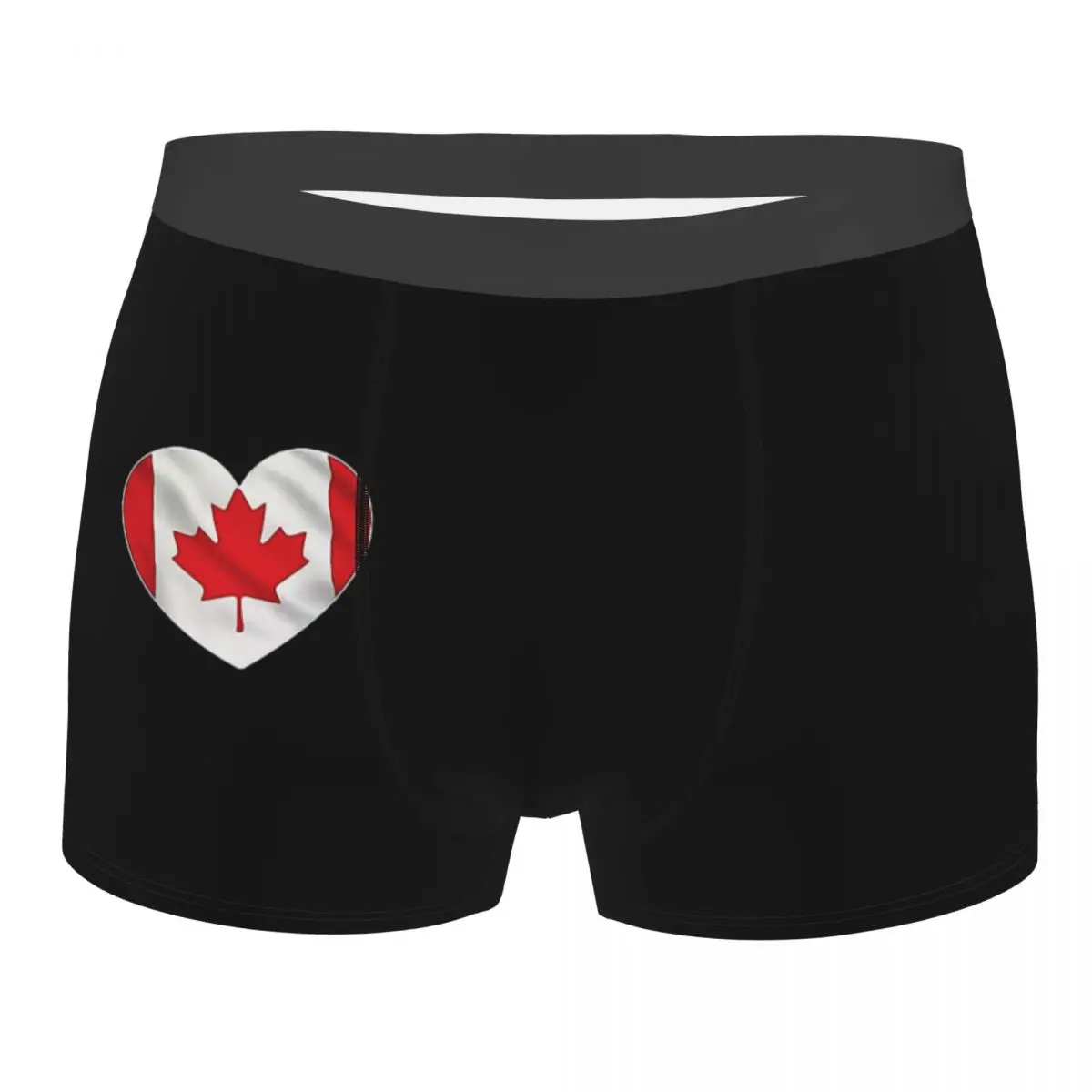 Canada Flag Heart Underpants Cotton Panties Men's Underwear Comfortable Shorts Boxer Briefs