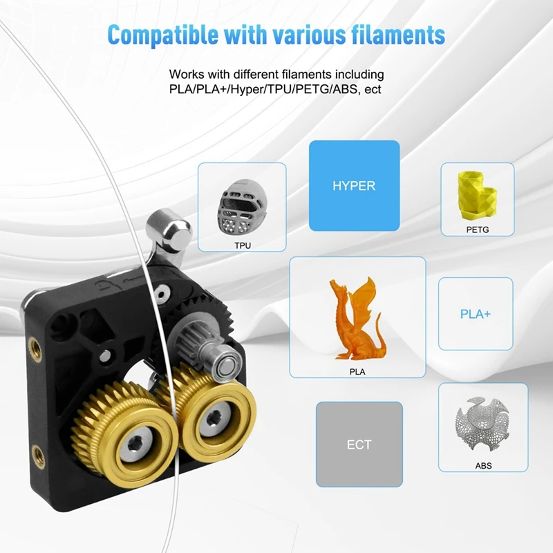 ABBN-All-Metal Dual Gear Extrusion Kit zum Upgrade von DLC-Zahnrädern aus gehärtetem Stahllegierung für K1C/Ender3 V3