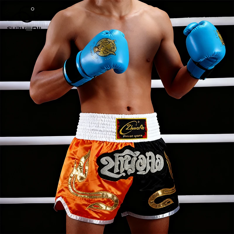 

Shorts Muay Thai for Men Women Child Thai Boxing Pants Satin Fighting Kickboxing Training Shorts BJJ Jiu Jitsu MMA Fight Shorts