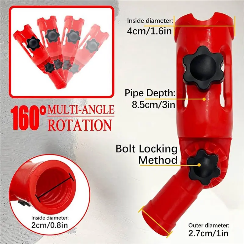 ABLU-5X Multi-Angle Paint Brush Extender Red, Paint Edger Tool For High Ceilings, Extension Pole Attachment Holder