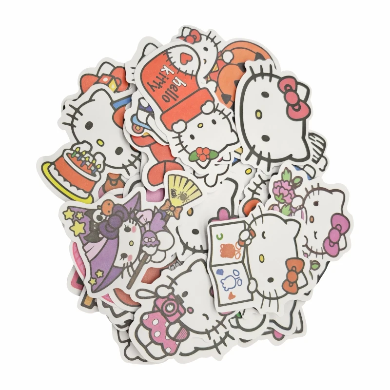 50pcs Kids Hello Kitty keroppi Melody Storage Box Stickers Cute Cartoon Anime Notebook Suitcase Water Cup Graffiti Decor Sticker