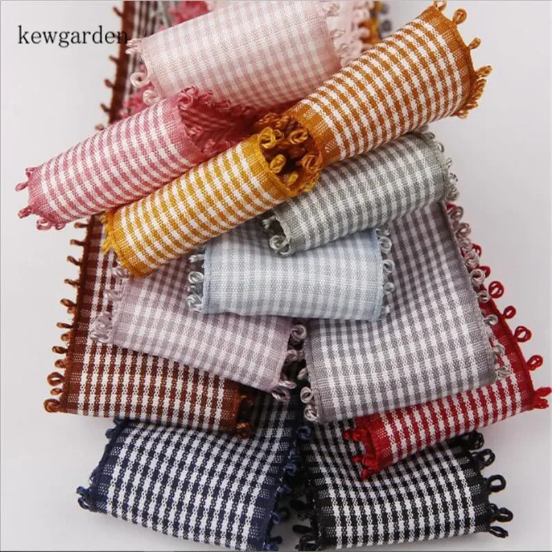 Kewgarden Plaid Ear Side Satin Ribbons 10mm 1.5