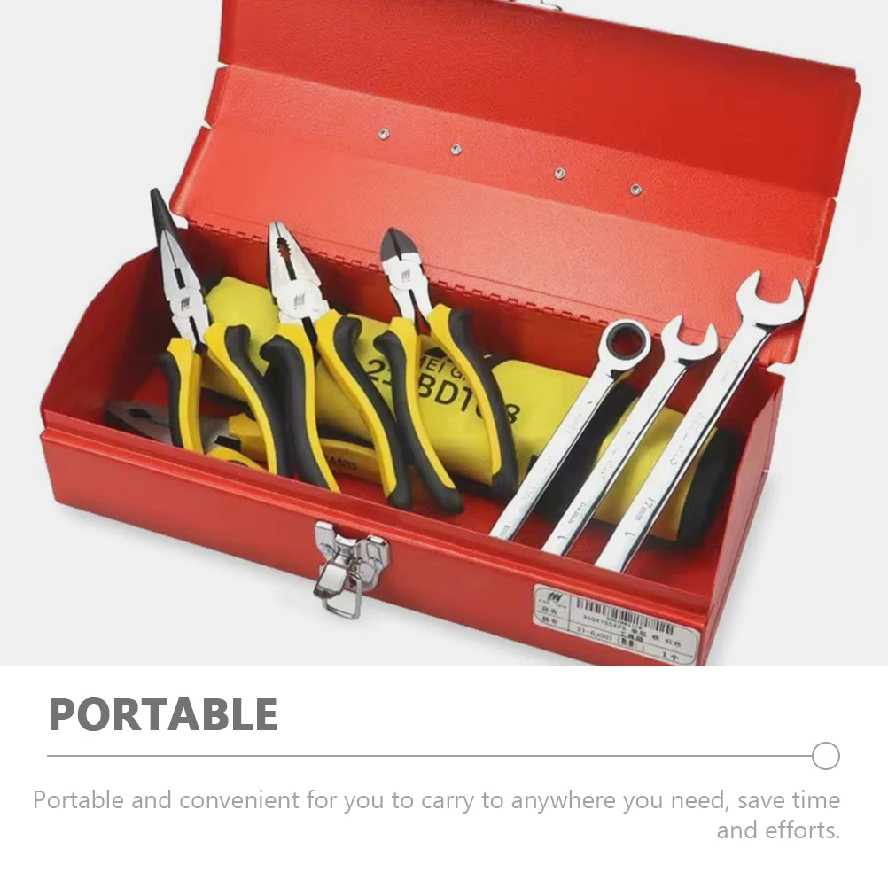 منظم ميكانيكا صندوق الأدوات، حافظة معدنية قوية، حاوية تخزين أدوات شديدة التحمل لورشة المرآب المنزلية