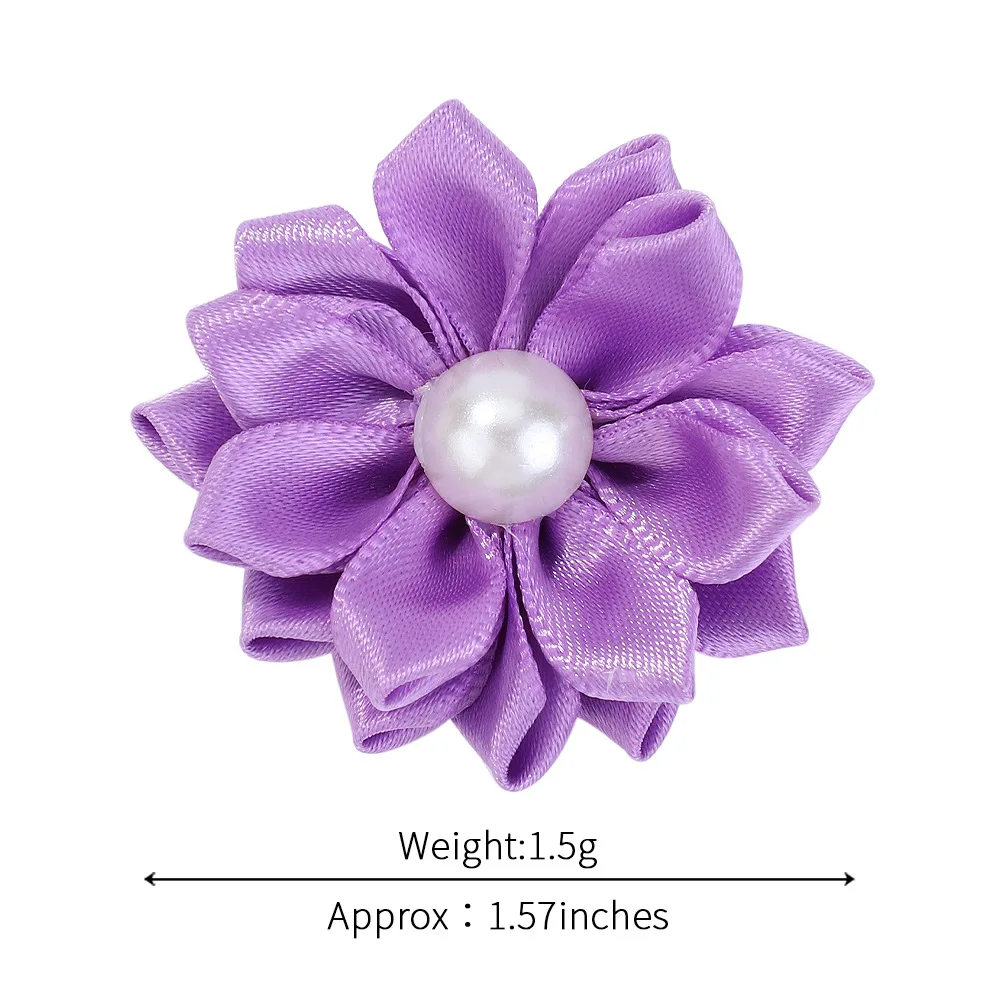 50/100pcs Pet Dog Cute Hair Bows with Pearl Flowers Ribbon Bows Dog Hair Accessory Small Dog Grooming Bows Pet Supplies