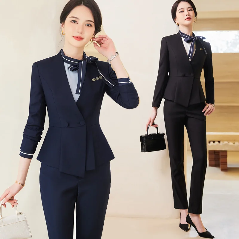 

Business Suit Women's Autumn and Winter Clothing Fashionable Temperament Beauty Salon Workwear Hotel Manager Work Clothes High-E