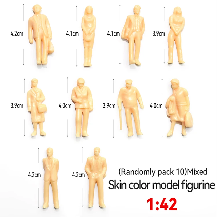 10 Stück Sandtisch-Baumodell 1:30-200 DIY Handgefertigte Hautfarbene Kleine Person Simulationsfigur Mini-Puppe – Detail 10