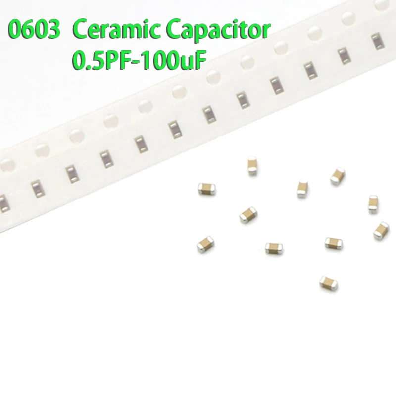 

100pcs 0603 50V SMD Thick Film Chip Multilayer Ceramic Capacitor 1pF - 22uF 10NF 100NF 1UF 2.2UF 4.7UF 10UF 1NF 100PF 22UF 47UF