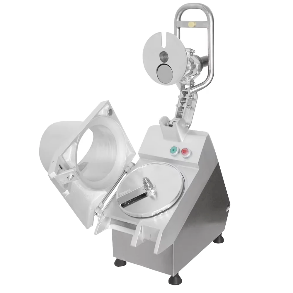 Commercial Vegetable Slicing Machine 550W, Automatic Fruit Potato Shredder Dicer, Multi-Function Cutter, Stainless Steel Blades