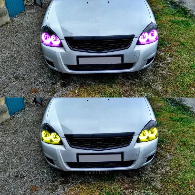 DTM Car-styling multi-colored RGB App control LED Rings Light for LADA Priora VAZ ВАЗ Sedan Hatchback 2007-2018