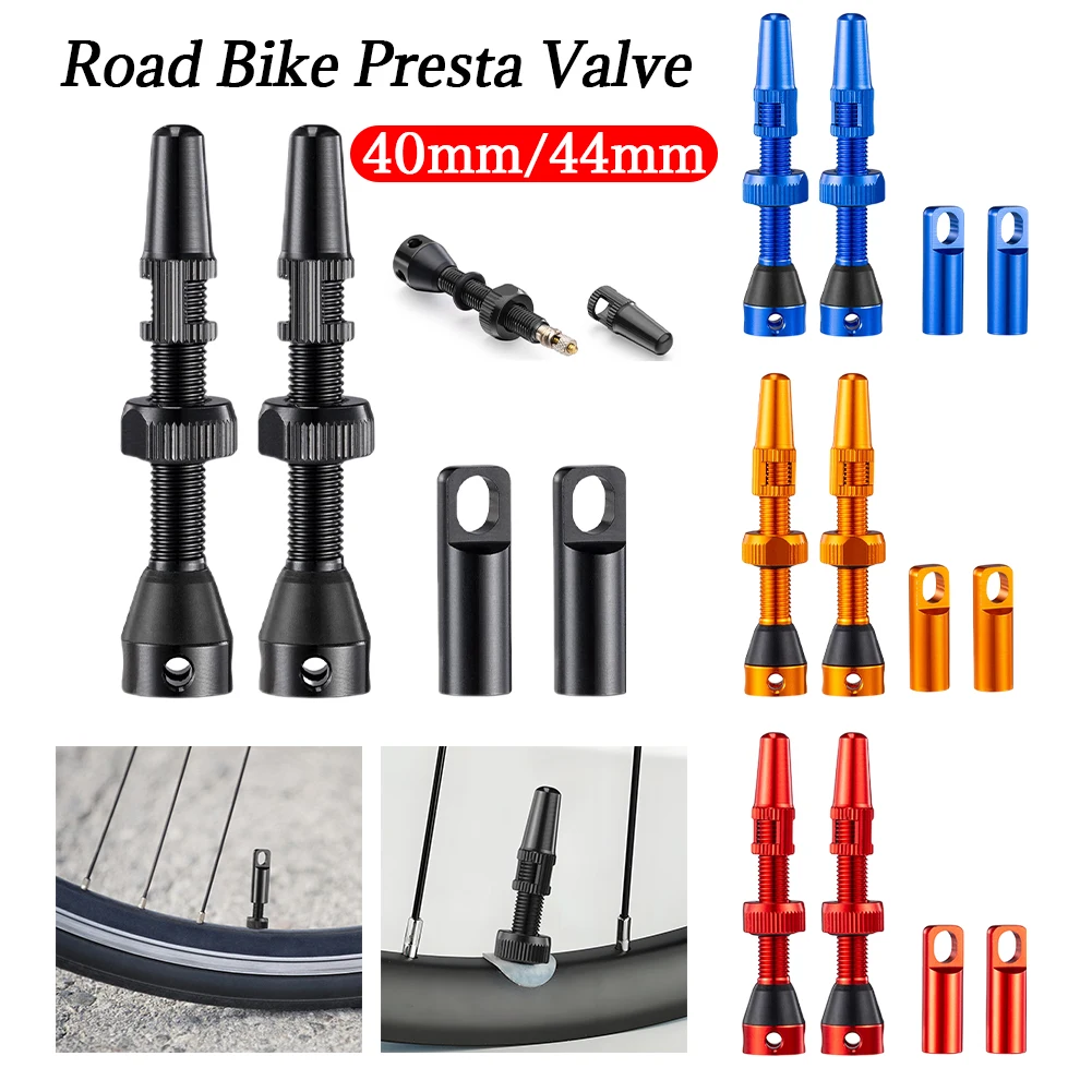 1 Pair Ultralight Gravel MTB Bike Tubeless Valves Value Core Remover Tool 40/44mm Road Bike Tubeless Tire Valve Road Bike Valve