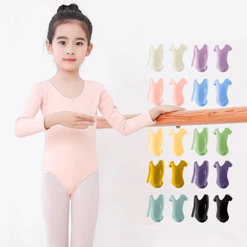 Dance Leotards For Kid Short/Long Sleeve Ballet Clothing Practice Rhythmic Gymnastics Skating Swim Training Dancewear Bodysuits