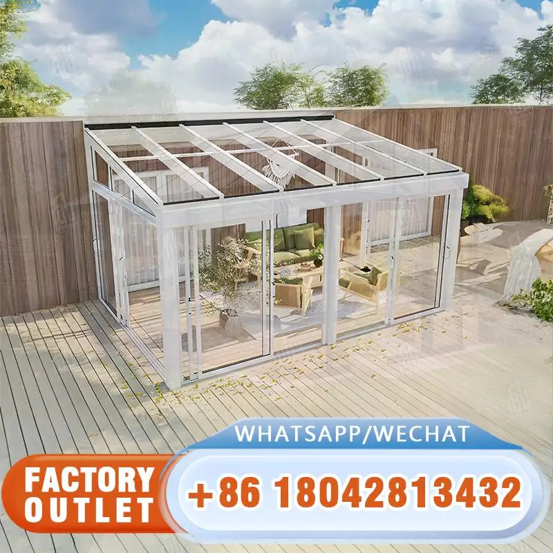 

High Quality Custom Aluminium Glass Sunroom for Solarium Curved Sunrooms Wholesale Usage in Gardens Patios Backyards SunRoom