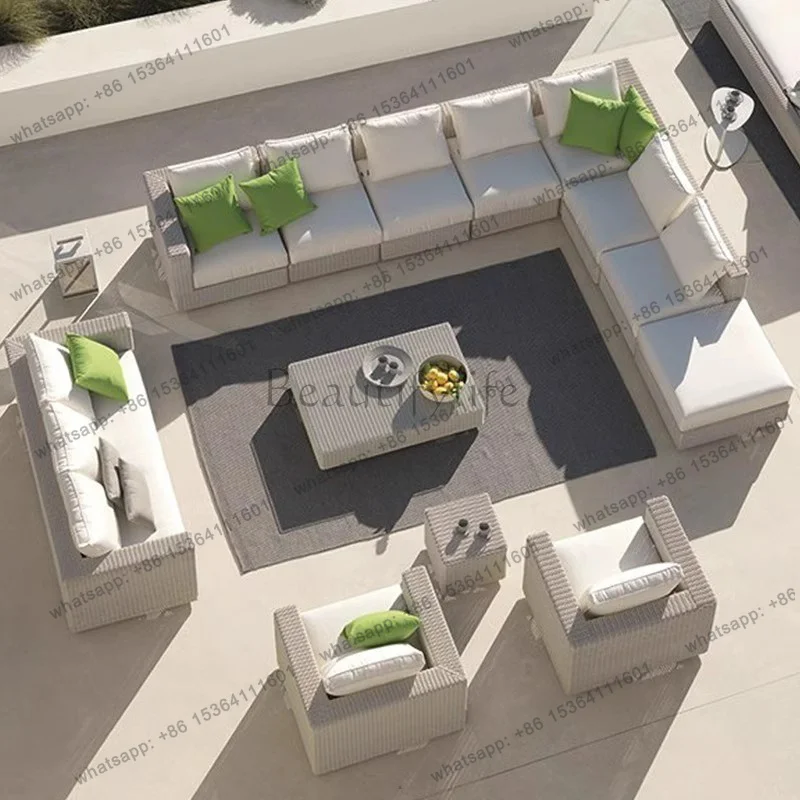 LJY Outdoor Storage Garden Furniture Sets Sofa Metal Open-air Balcony Garden Furniture Sets Rattan Modern Muebles Unique Furnitu