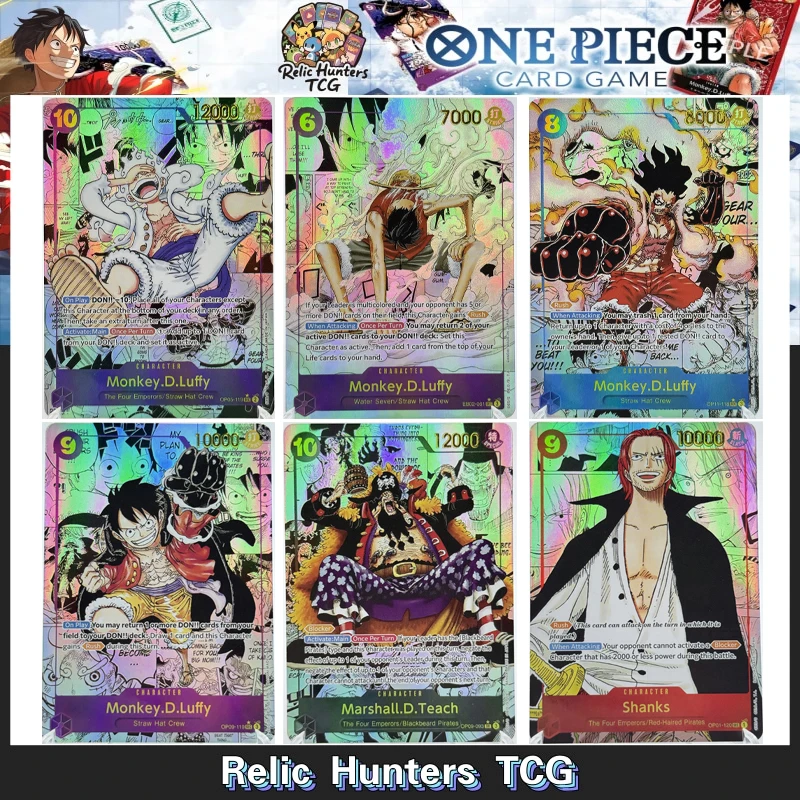 

Japanese/English Version Anime One Piece OPCG Comics Replica Shanks Rayleigh Nika Luffy Buggy Game Anime Collection Foil Cards