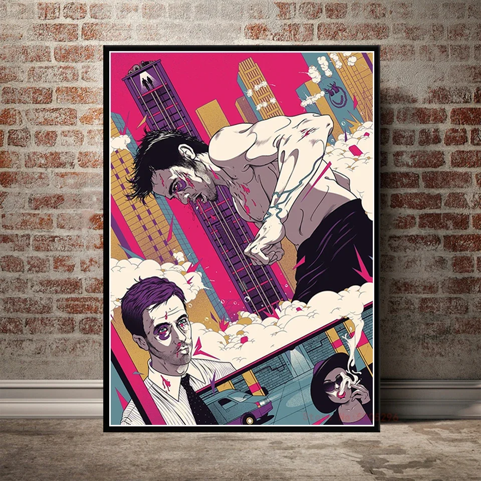 قتال نادي المشارك الفيلم الكلاسيكي قماش الفن ملصقات جدار لغرفة المعيشة ديكور المنزل #5