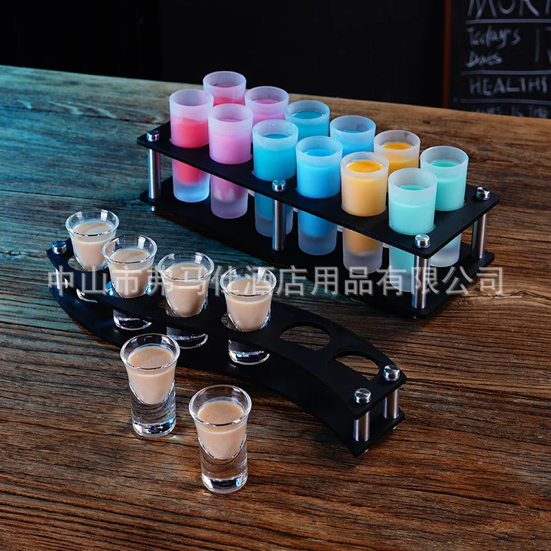 

Foreign wine cup holder set KTV bar wine rack spirits Baijiu clear bar acrylic wonton bullet cup holder set