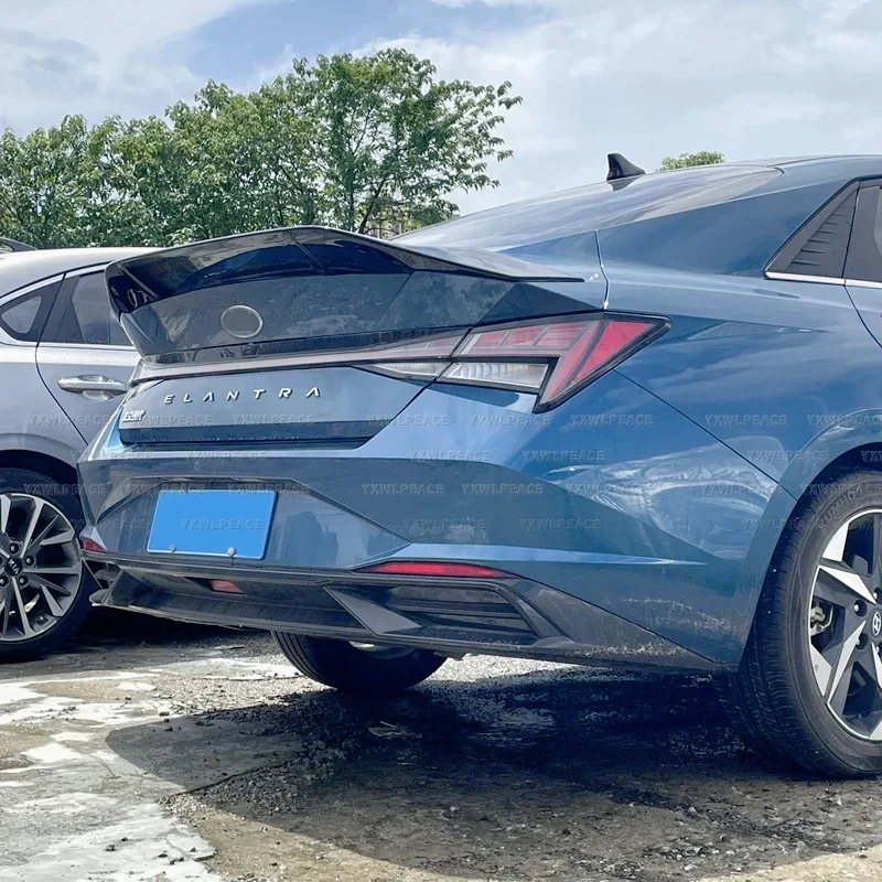 Accessoires de kit de carrosserie pour Hyundai Elantra, noir brillant, coffre arrière de voiture, Jules Spomicrophone, style R ABS, CN7 2020 2021 2022 2023