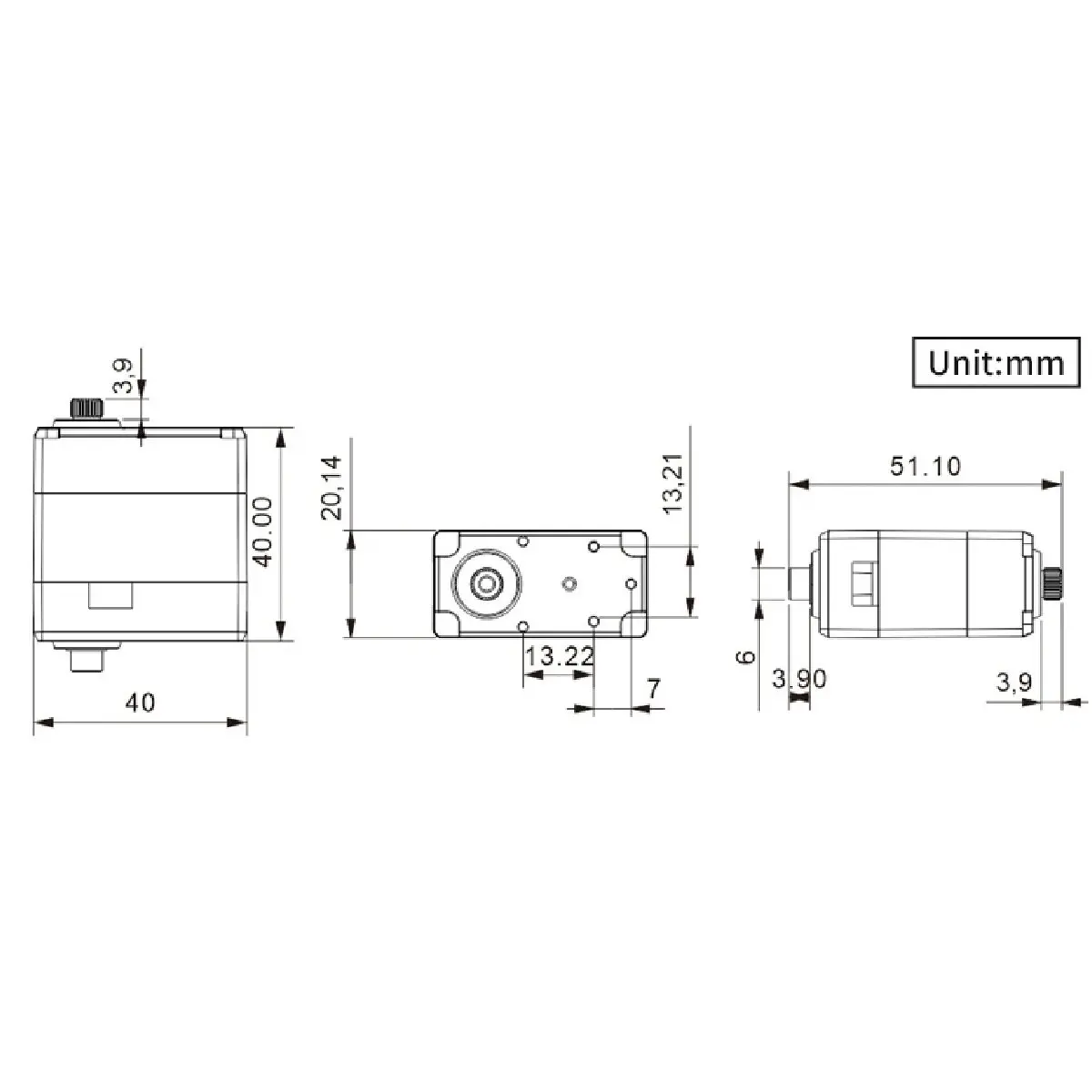 1PCS LX-824 17KG Three-port Bus Servo intelligent serial Robot Steering Gear Digital servo High Torque for bionic robots joints