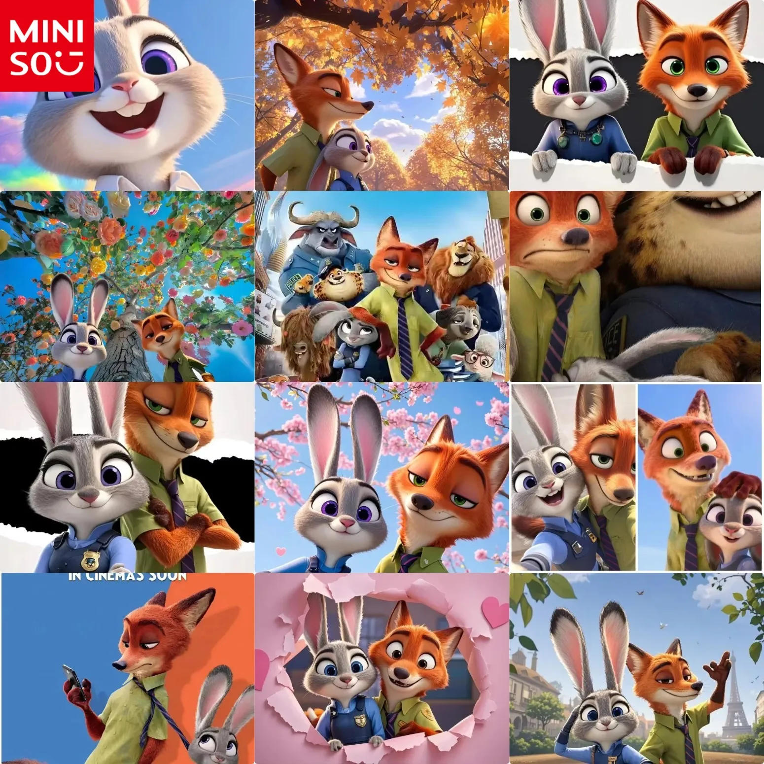 

MINISO Oil Painting By Numbers Zootopia Fox Rabbit Judy Nick wall art home living room bedroom bar aesthetic decoration
