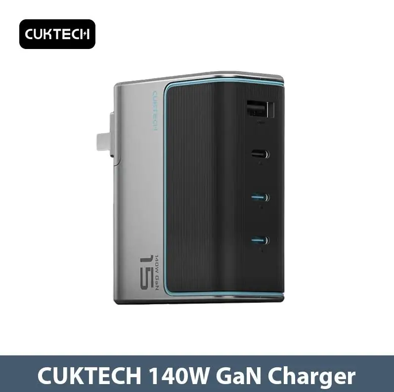 CUKTECH 140W GaN AD1404U Charger 4 Ports USB-C Charger For Xiaomi 14 13 12 iPhone 15 14 13 Pro Max Fast For Laptop PD Charger