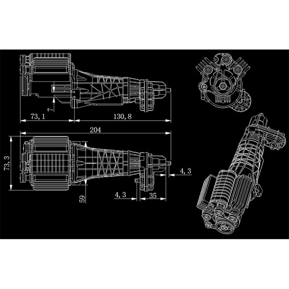 JDM-138 simulierter Metallmotor, Sekundgeschwindigkeitsgetriebe-Kit für 1:10 Rc-Auto, Offroad-Kletterauto, Pickup-Truck, Modellspielzeug, Autos, Teile