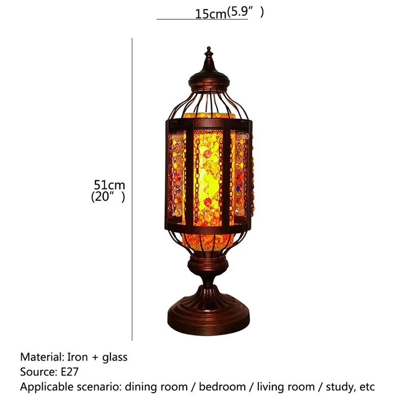 TEMOU Retro Kaleidoscope Table Lamp Romantic Creative LED Desk Light For Home Living Bedroom Bedside