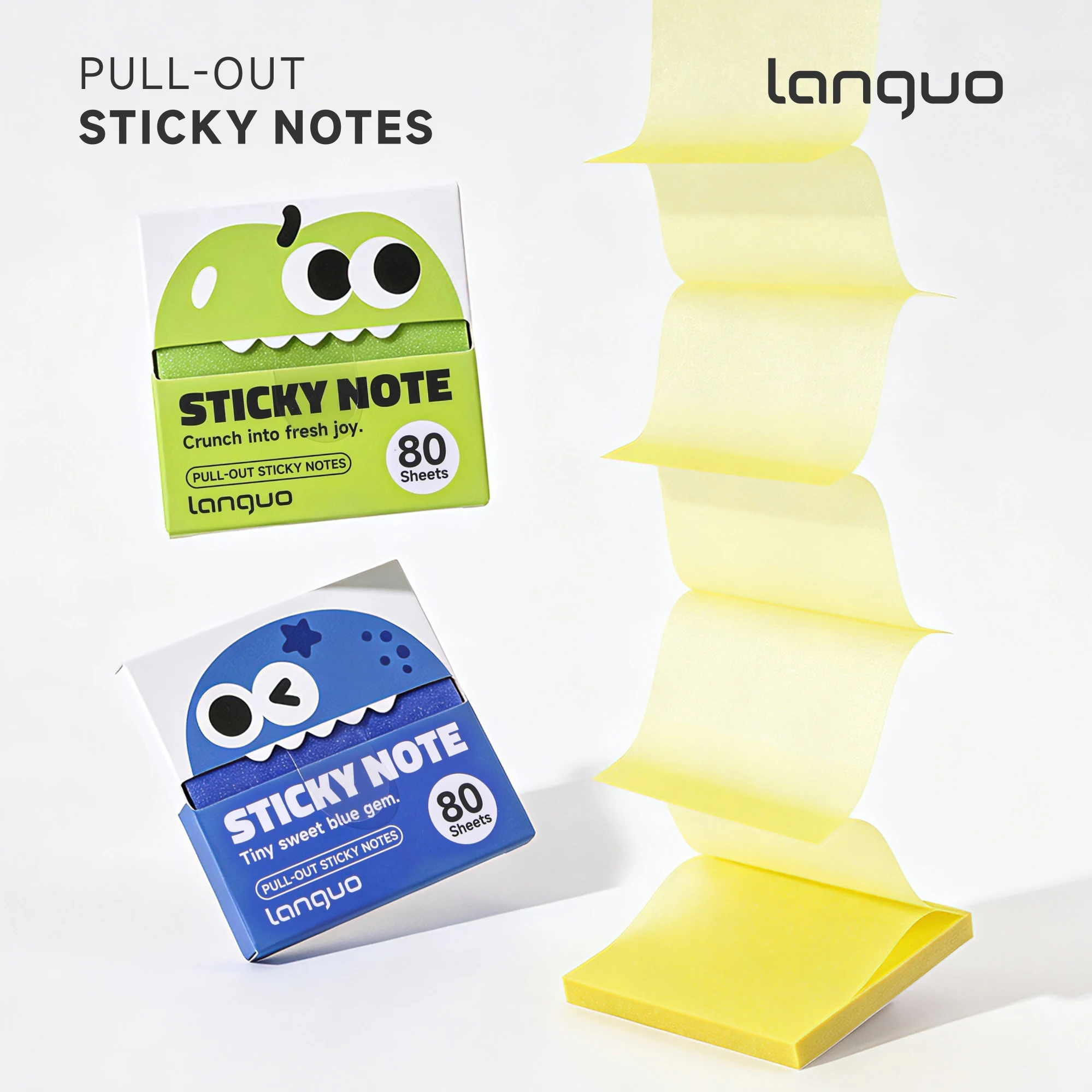 Languo 480Sheets Pull-Type Sticky Note Pearlescent Transparent Paper Self-Adhesive Memo Pads for Office School Stationery Supply