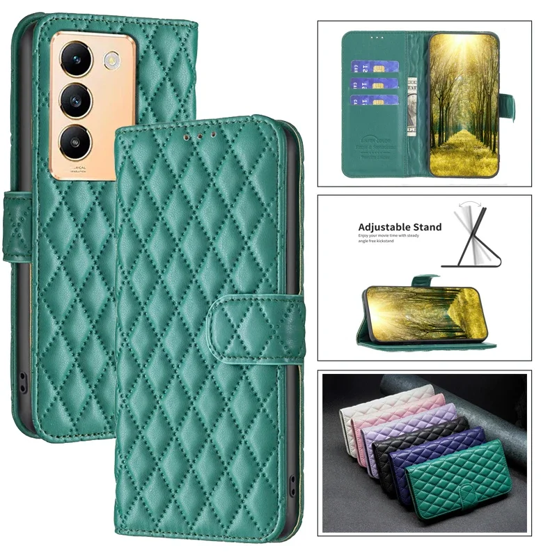 Leather Case Wallet Cover For VIVO Y200E Y200 E 5G V29E Y36 Y27 4G VIVOY200E Fundas Stand Coque Flip Phone Protect Cases Y 200