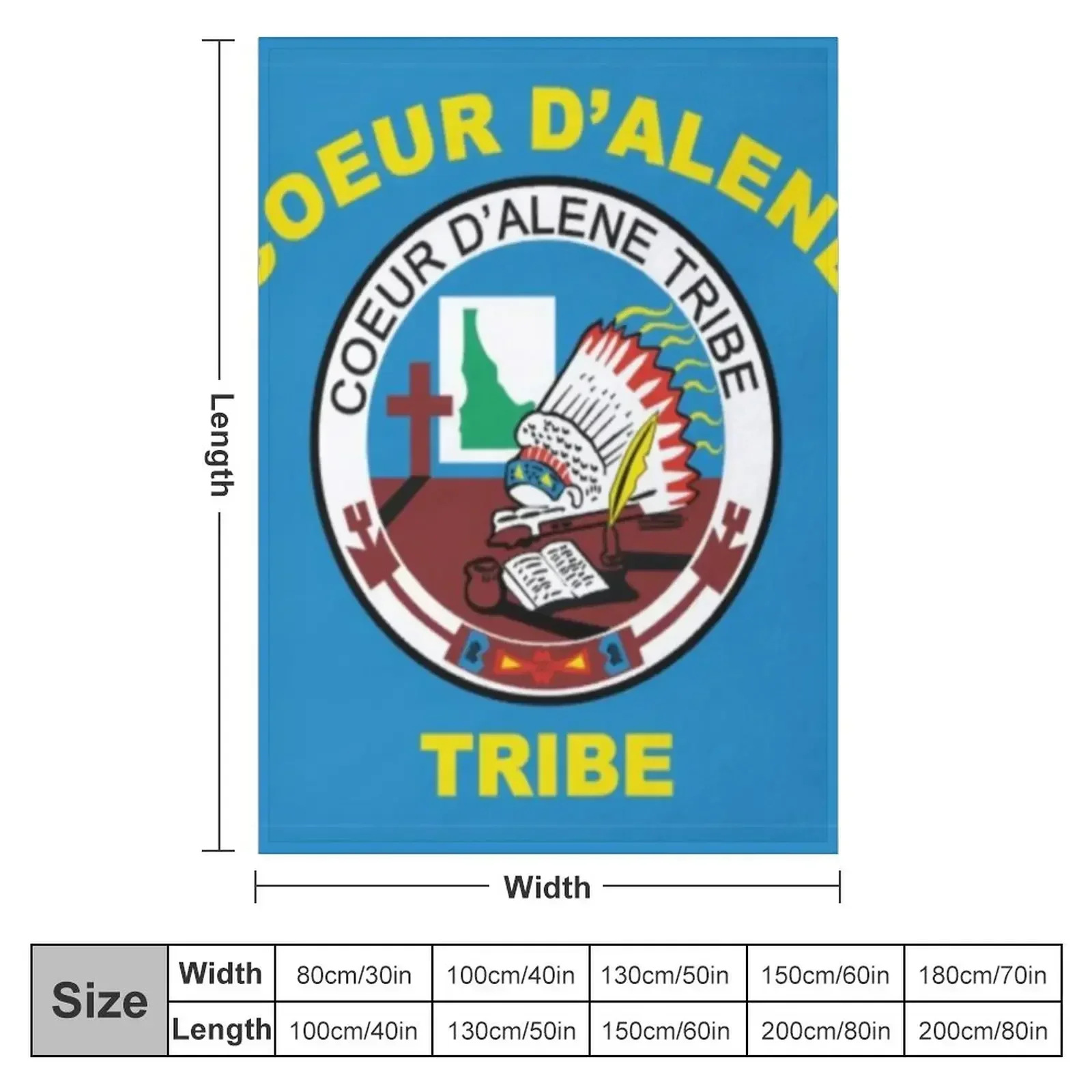 Flag of Coeur d'Alene Tribe USA Throw Blanket couch cozy soft plush fuzzy picnic outdoor blanket