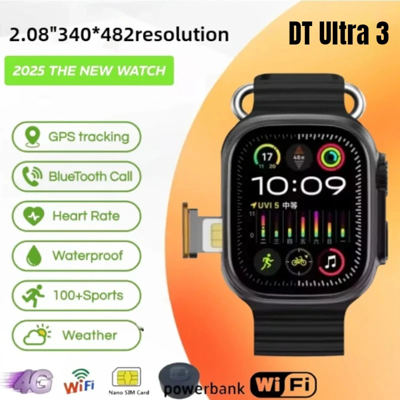 

2025 Новые умные часы DT Ultra 3 32 ГБ с большой памятью GPS 3D объемное визуальное воспроизведение видео для мужчин и женщин Устройство умных часов