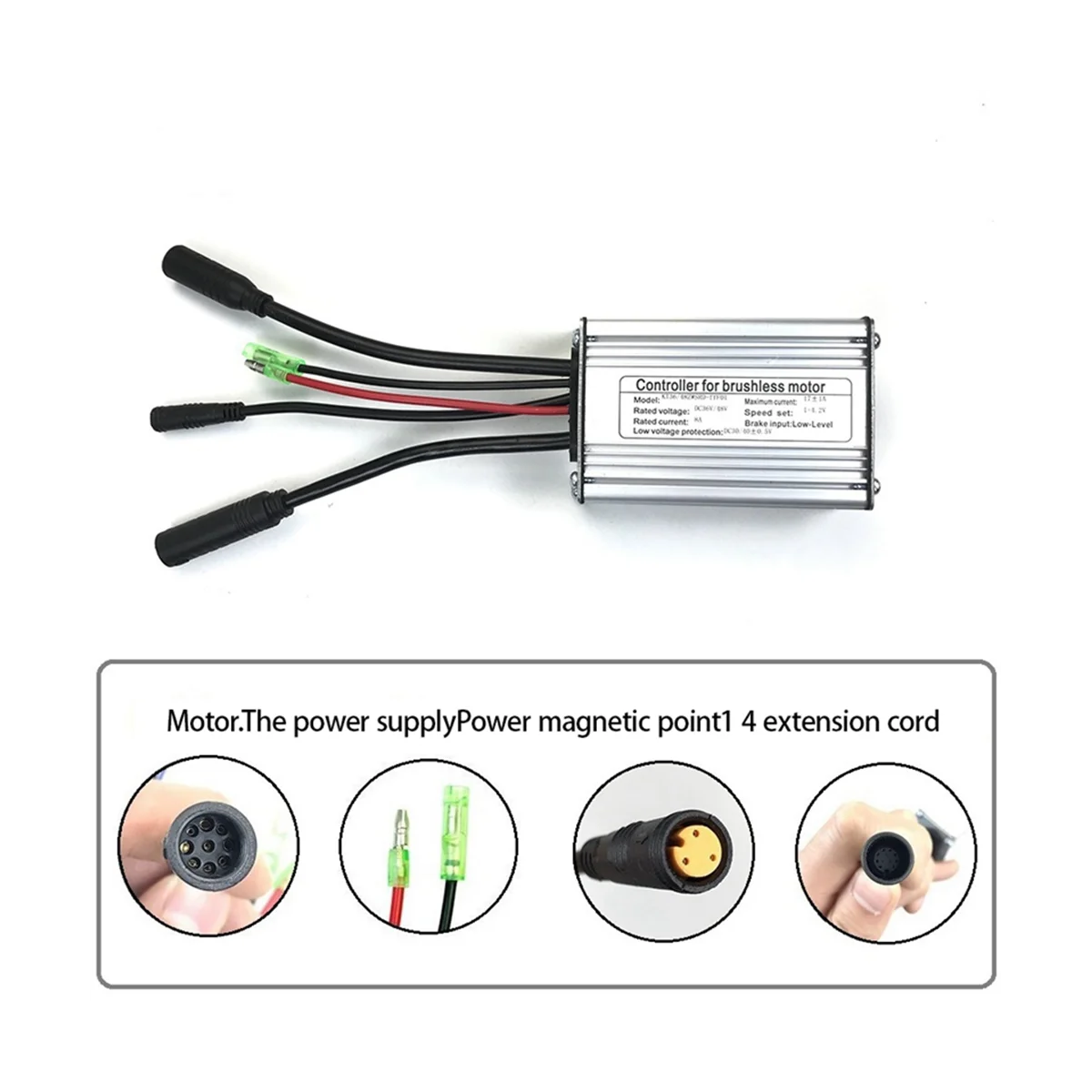 36V/48V 17A 250W/350W Electric Bike Brushless Motor Controller Waterproof Adapter