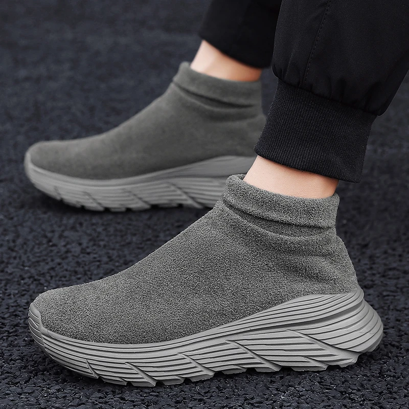 Ankle Shoes Winter Boots for Men 2024 New Man Sneakers Womens Casual Sock Shoes Outdoor Best Selling Work wear Fashion Anti Slip