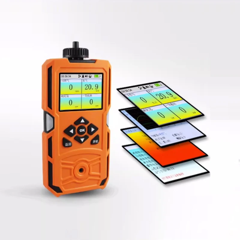 Portable pump suction four-in-one gas detector explosion-proof toxic and harmful combustible gas detection alarms