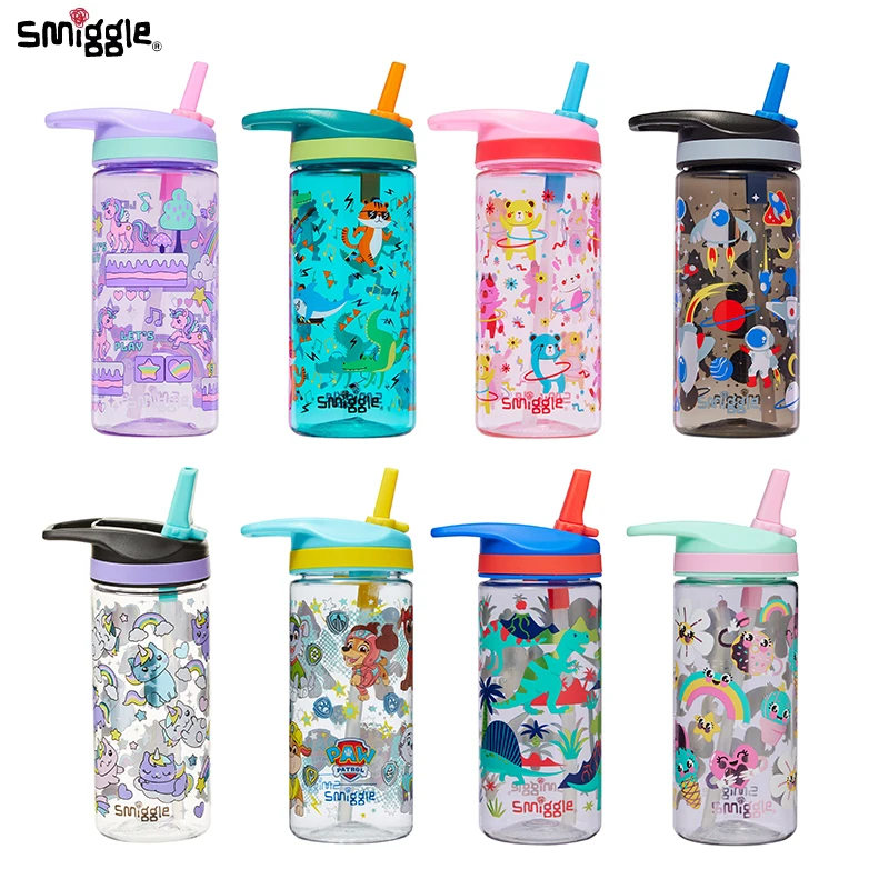 Australian Smilgle 440ml Water Cup Cartoon Portable Plastic Cup For Children And Students Water Kettle Straw Cup Children Gifts