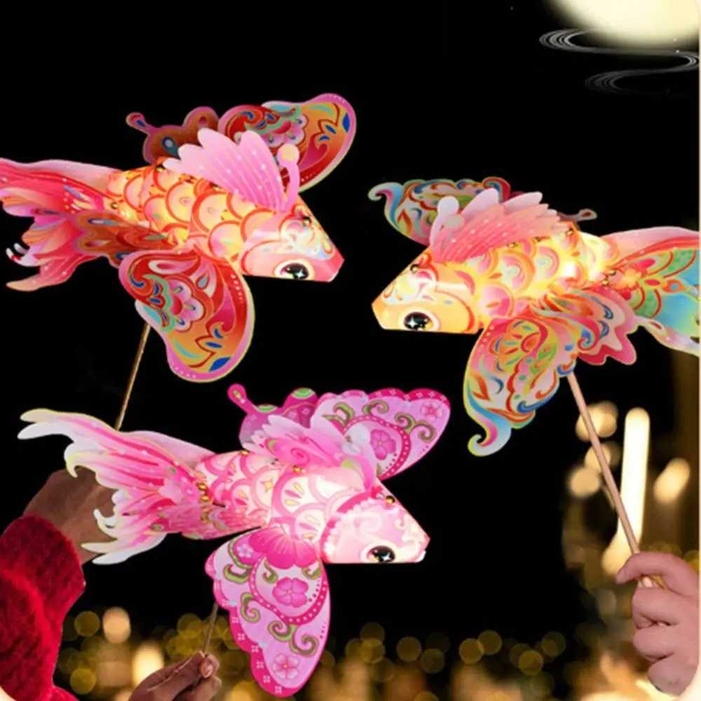

Waterproof Handheld Fish Lantern DIY Handmade Luminous Mid-Autumn Festival Lantern Handheld Good Luck DIY Lantern Materials