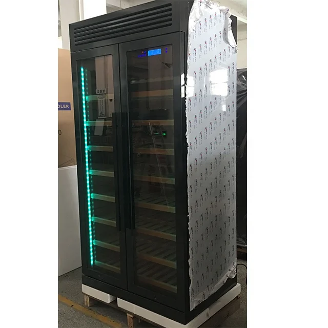 300 Bottle Titanium Single Zone Thermostat Commercial Large Wine Cooler with Touch Control LED Light for Home Bar Club Pro