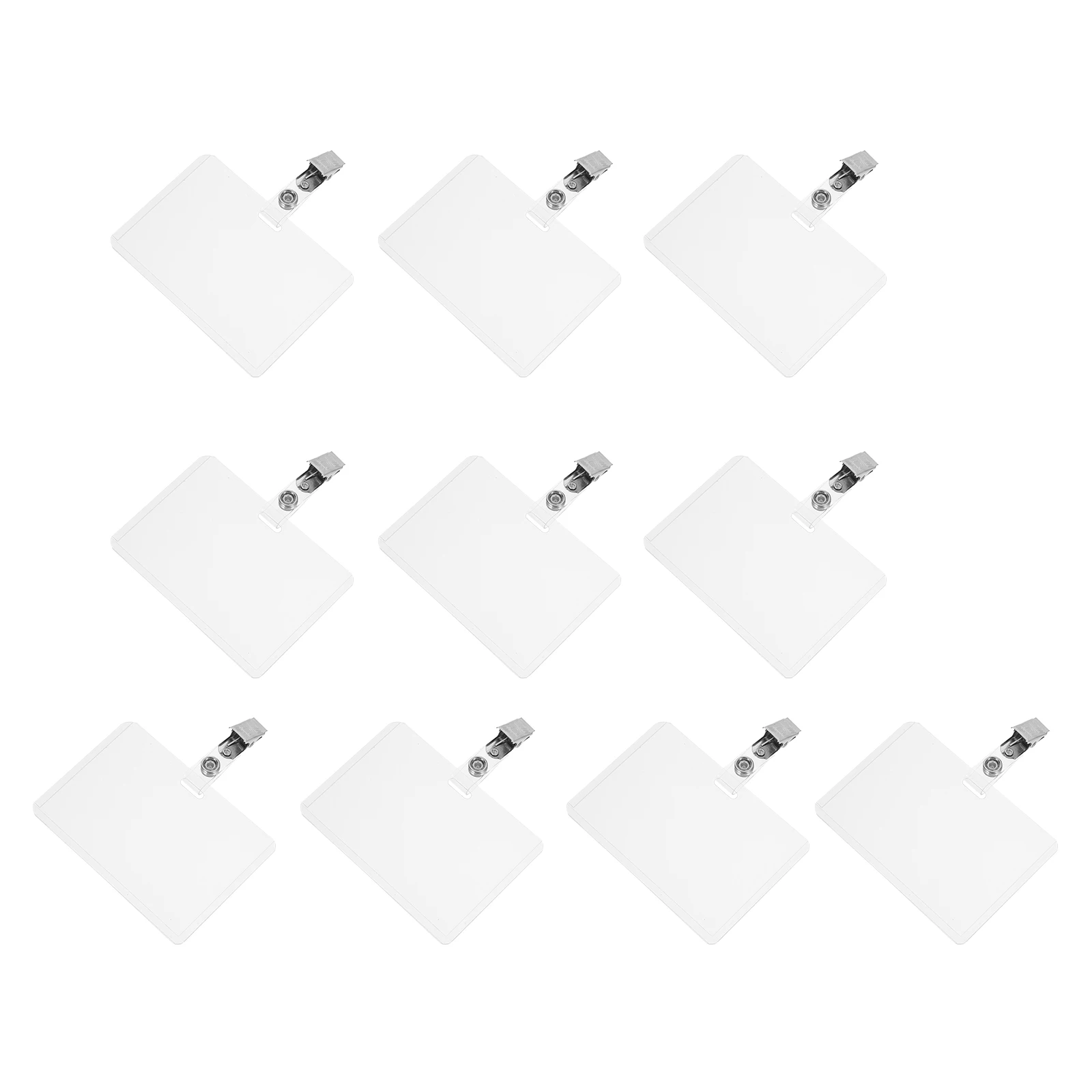 

10 set Waterproof Name Tag Holders Clear Id Card Protectors Business Badge Covers For Office School Employees Students