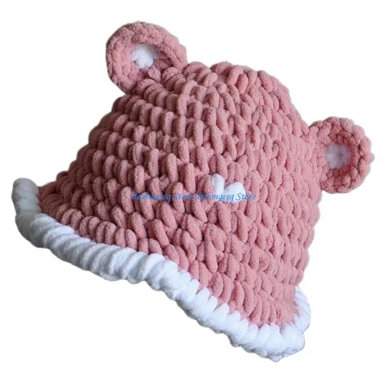 573B Fashion Bear Ear Hat Outdoor Wandelhoed Pullover Hat Outdoor Activity Skull Hat