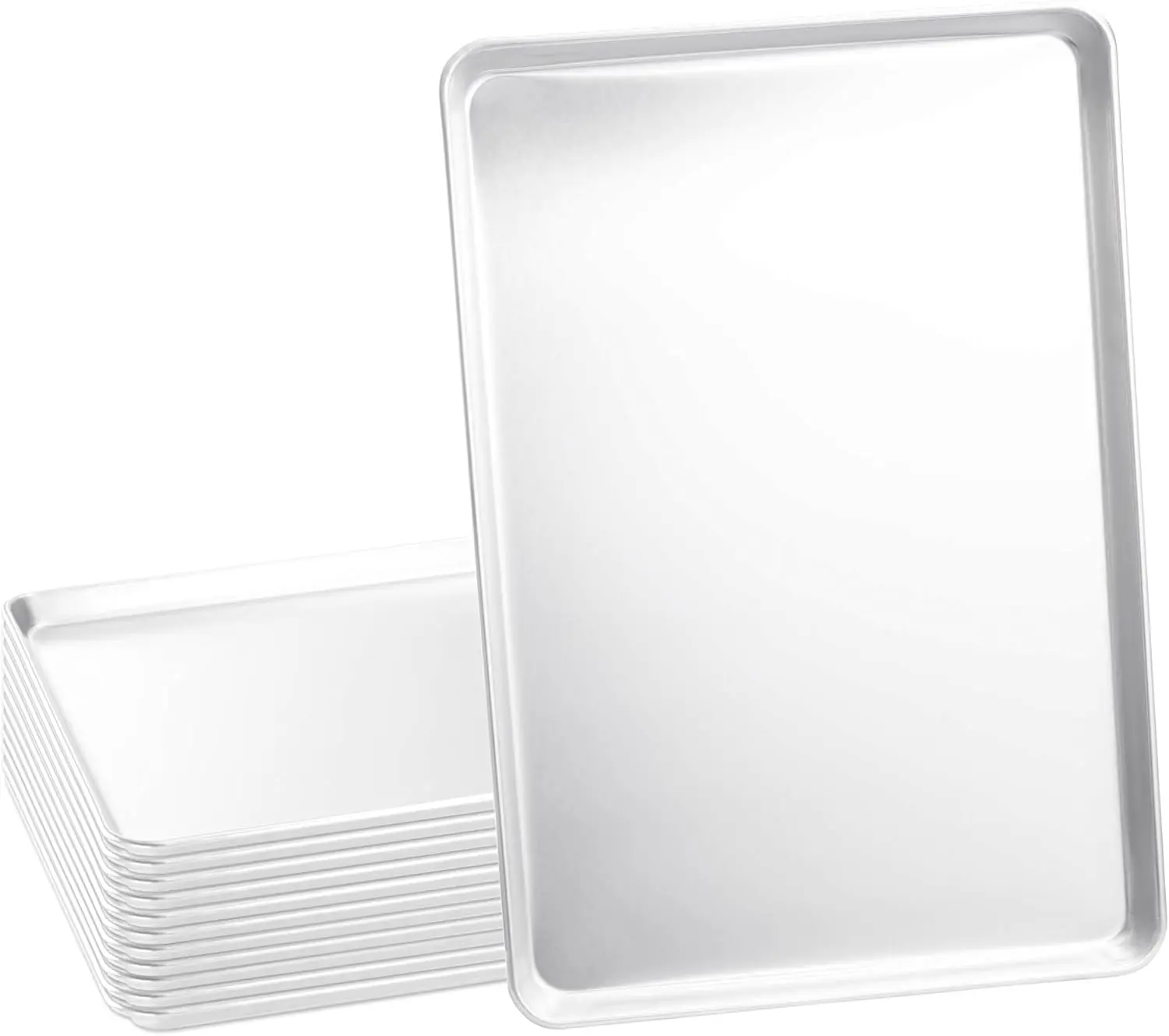 Commercial-Grade 18 X 26 Inch Aluminum Sheet Pan, 19 Gauge Heavy-Duty Bakery Tray with Reinforced Beaded Rim, Stackable & Warping-Resistant