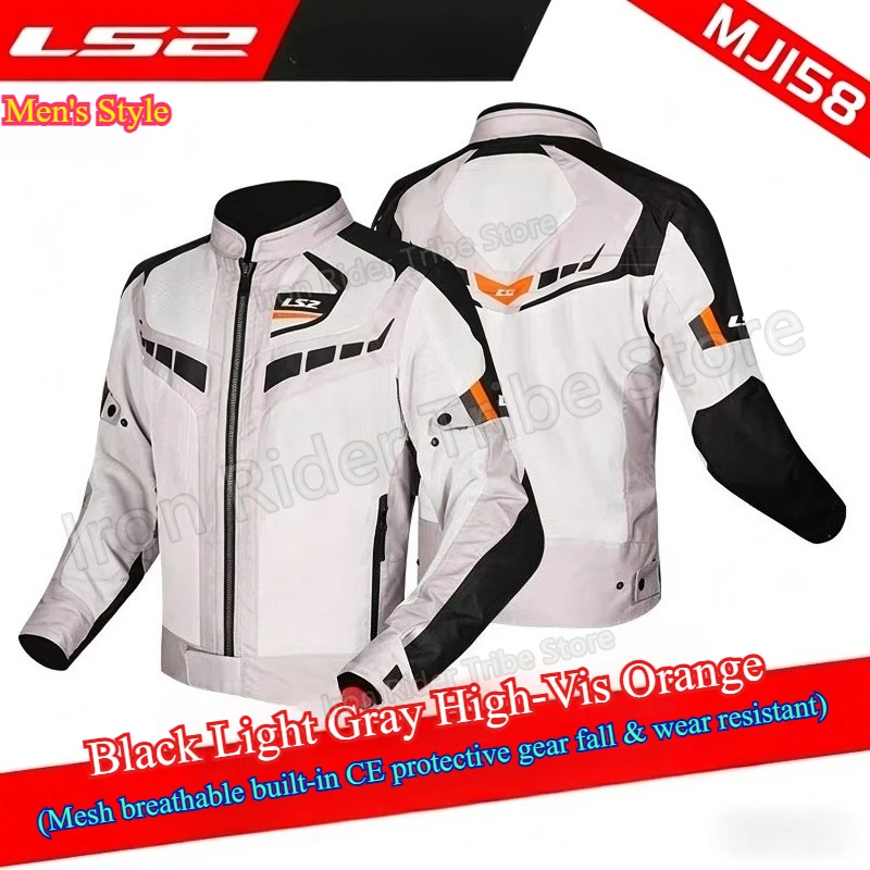 LS2 MJ158 Summer Motorcycle Jacket Men Women CE Class A Certified 3D Mesh Breathable Biker Racing Riding Gear