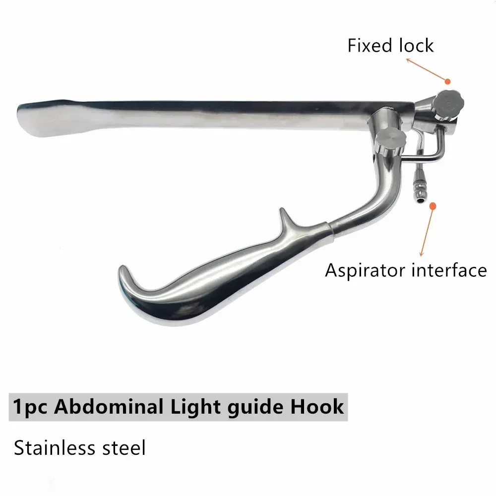 

Hot sales Abdominal Hook with Light Guide Hook Laparoscopic Light Guide Hook Abdominal Retractor Surgical Instrument