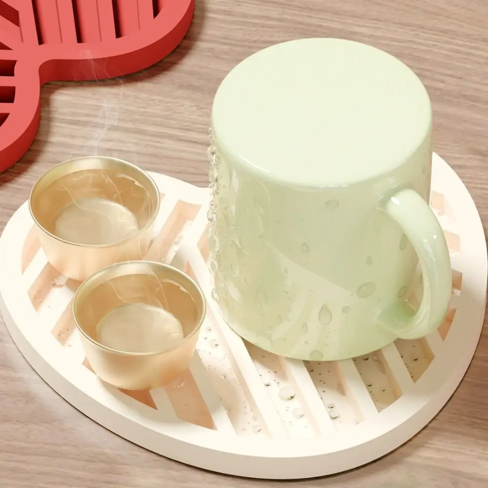 

3pcs Chinese Style Silicone Anti Scald Pad Heart Shape Creative Anti Slip Pad Heat-resistant Cute Insulation Pad Kitchen