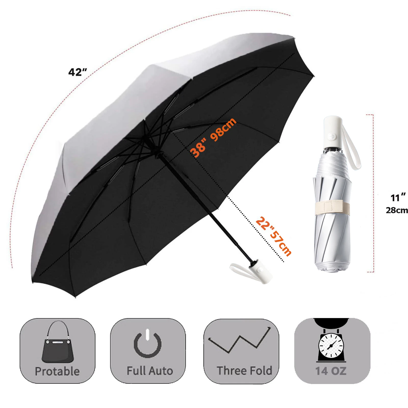 8ribs UV Umbrella Titanium Small Rain Umbrella Automatic Folding Windproof Umbrella UV Protection Sun Shade Thick Pocket Parasol