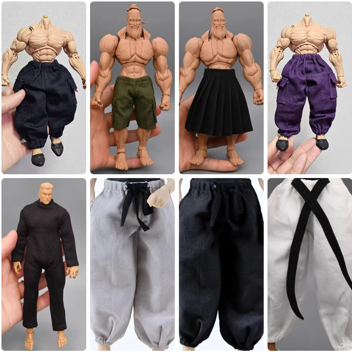 

1/12 GWTOYS Vtoys Romankey Muscle Strong Man Fashion Pant Trousers Shirt Tops Solid Shoe Boots Bodysuit Accessories For 6" Doll