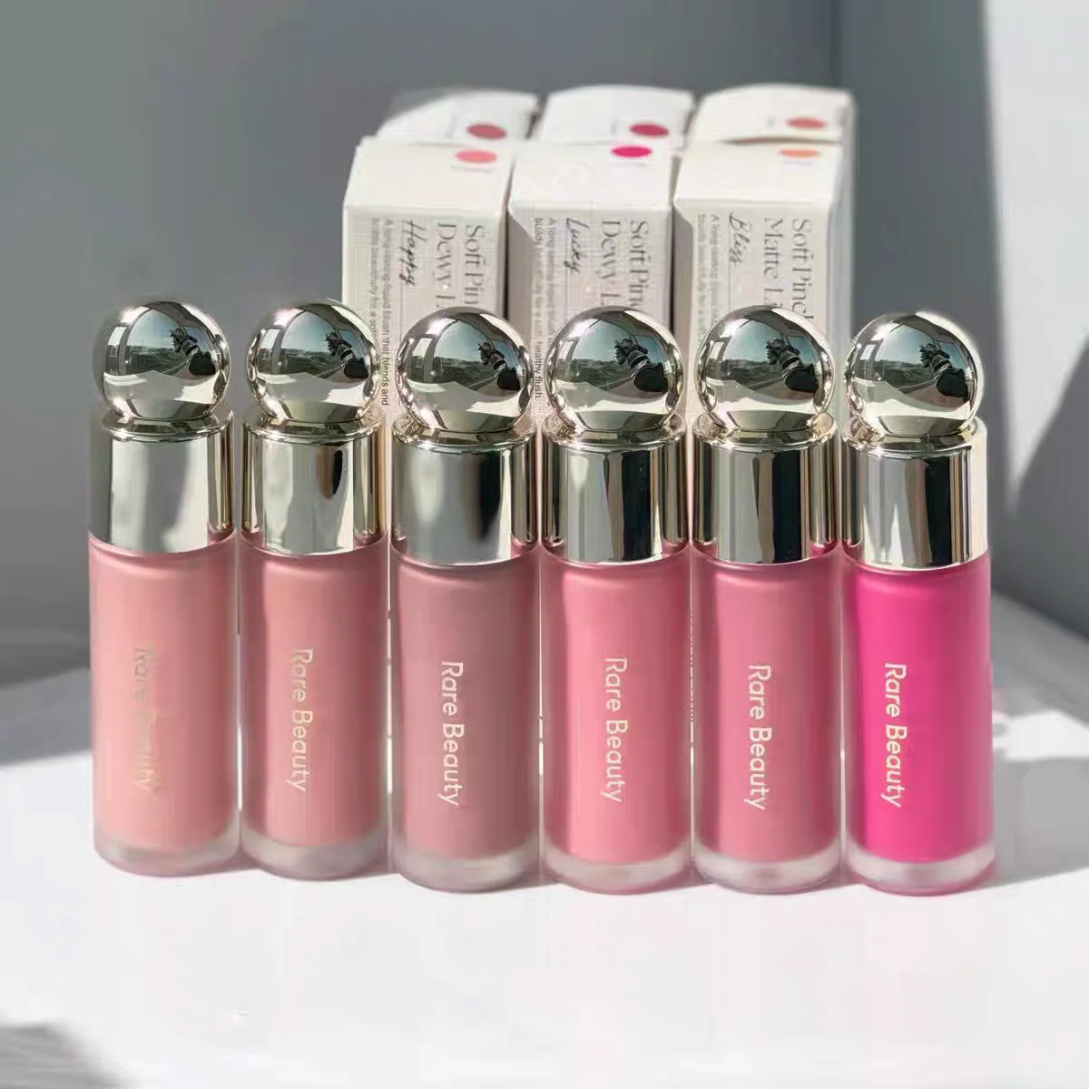 Hot Beauty Liquid Blush Lip Stain Enlighten Powder Portable Makeup Mirror Dual-use Waterproof Lip Glaze Brightening Smooth